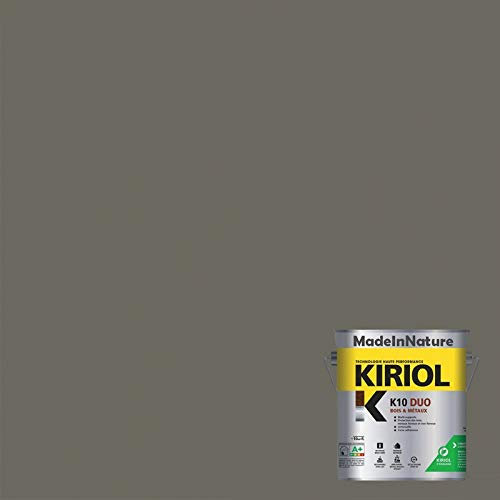 Peinture Bois et Métaux, Sous couche et Finition, Antirouille, sur Fer, Acier, Galvanisé, même rouillés, très opacifiant, de MadeInNature (2.5 litres pour 30 m², soit 15 m² pour 2 couches, RAL 7039)