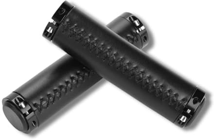 Jadeshay Puños de Manillar de Bicicleta,1 par Puños de Bicicleta Empuñaduras Antideslizantes para Manillar de Bicicleta de Cuero Artificial