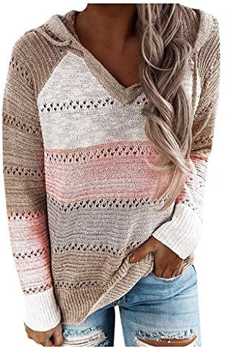 qiaoxiahe Farbanpassung Woolen Bloom Strickpullover Damen Strickpulli Oversize Rundhals Pullover Sweater Lose Langarm Oberteile Herbst Winter Kurz Pulli Langarm Einfarbig Sweater Oberteil Tops