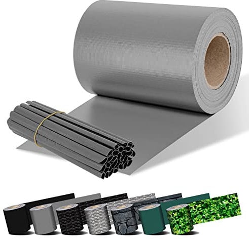 KESSER® Bandes brise-vue en PVC de Rouleau brise-vue Clôture en treillis double opaque | Résistant aux intempéries et au vent | Film de clôture brise-vue jardin Clôture de jardin, gris, 70 m