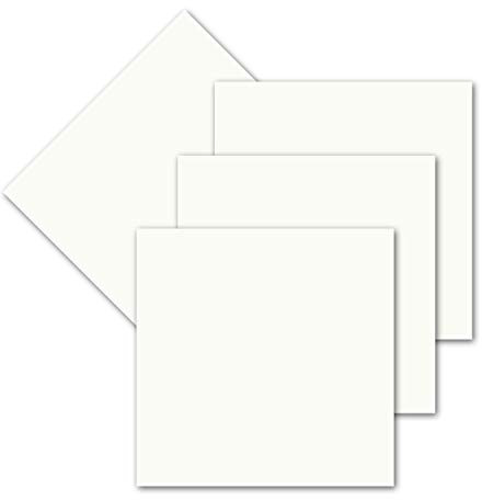 50x einfaches Einlege-Papier für quadratische Karten - creme - 140 x 140 mm - ohne Falz - hochwertig mattes Papier von GUSTAV NEUSER
