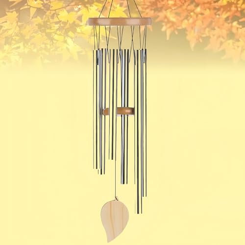 Gerhannery Windspiele im Freien Memorial Garten Windspiel Blatt Klangspiel Wind Bell Garden Chimes Gedenkwindspiele für Außenbereich Garten Terrasse Hinterhof Wind Bell Klangspiel mit 6 Röhren