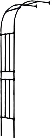 ADASP Rosenbogen, Halber Seitenwand-Gartenbogen, Torbogen Garten pulverbeschichteter Stahl, Metallbogen Rose Vines Support Rack, Outdoor Eleganter Hochzeitsgarten Bogen Spalier, schwarz