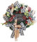Daesar Artificial Wreath, Front Door Wreath Christmas 25CM Leaves and Berries with Bowknot Door Wreath White Black