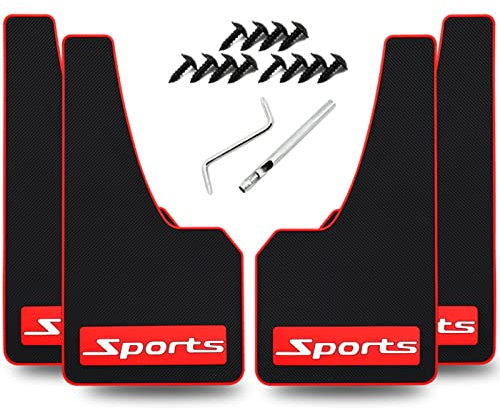 KEYOOG 4 parafanghi universali per auto, SUV, fuoristrada, camion di grandi dimensioni, resistenti ai sedimenti, dimensioni 43,4 cm/23 cm/0,5 cm (sportivi)