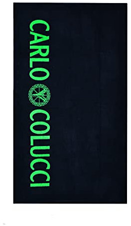 Carlo Colucci Strandlaken mit Schriftzug Schwarz, 100 x 180