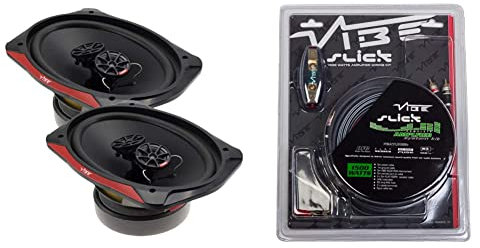 VIBE Audio Slick 6” x 9” Triaxial speaker - 160/480 W (RMS/MAX), Black & Slick 1500 W System Car Wiring Kit