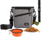 Ownpets Leckerlibeutel für Hunde, Hunde Trainingstasche, Leckerlietasche für Hunde, Snackbeutel mit Kotbeutelloch, Faltbarer Wasserschale, verstellbarem Schultergurt, Taillengütel und Clip, Grau