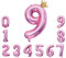 Foil Luftballon 9 Helium Folienballon Zahlen Ballon XXL Folien Rosa Ballon 9 Geburtstag 100cm/40inch