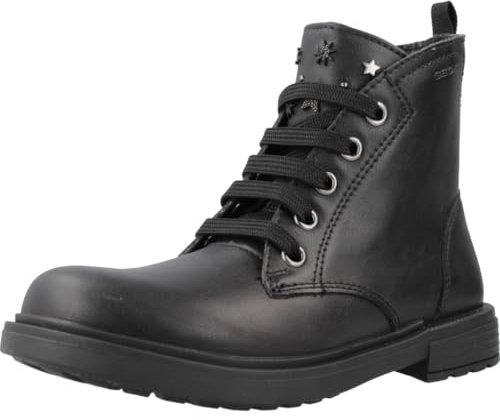 Geox J Eclair Girl, Stivale alla Caviglia, Black Gun, 32 EU