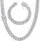YADOCA Iced Out Kette Herren Cuban Link Chain Miami Kubanische Kette Halskette Armband Gold Silber Kette Bling Diamant Kette Armband Hip Hop Schmuck für Männer Frauen