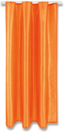 Arsvita Blickdichte Orange Gardine Alessia mit Kräuselband in 140x175cm (BxL), in vielen Größen und Farben