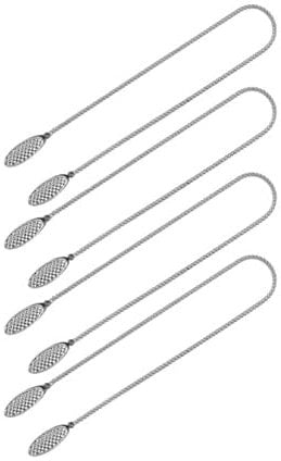 ZARADU Serviettenhalter Kette,Serviettenkette Edelstahl,Serviettenkettchen Mit Clips,Neck Serviettenhalter,Abendessen Zubehör für Männer,Frauen (4 Stück Silber)