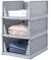 Yorbay Schubladenbox Stapelbare Kleiderschrank Organizer, Regal Aufbewahrungsbox, für Kleidung Küchen Schlafzimmer (3, Grau)