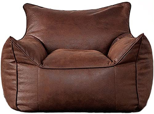 OLOTU Sofa-Sitzsack Retro Light Luxury Lazy Sofa Leder Bean Bag Chair Schonbezug ohne Füllstoff Eckboden Sitz Couch Tatami Armlehne Rückenlehne Liege Gemächlich