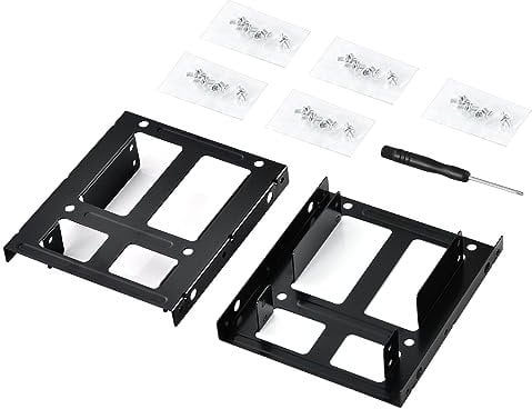 Eluteng Double Couche HDD SSD Support de Montage 2,5 à 3,5 Adaptateur de Disque Dur Avec Vis - Support Métal Pour PC