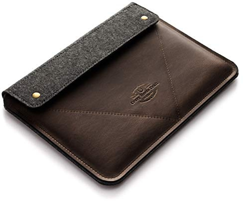 Crazy Horse Craft Hülle für MacBook Pro 16 Zoll Leder Laptoptasche mit Filz | Laptophülle und Tasche mit Wollfutter, leicht, strapazierfähig; Rindsleder aus Italien, von Hand gefertigt, passt in Koffer