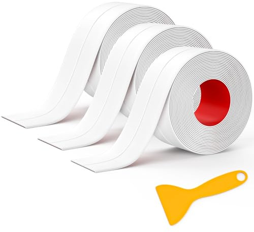 Mokani Bath Sealant Strip Self Adhesive, 3 Rolls Bathroom Sealant Tape