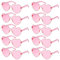 SelfTek 10 Pezzi Occhiali a Forma Di Cuore, Occhiali a Cuore Retrò, Occhiali Da Festa per Foto Di Feste in Spiaggia Di Compleanno Di Matrimonio Carnevale(Rosa)