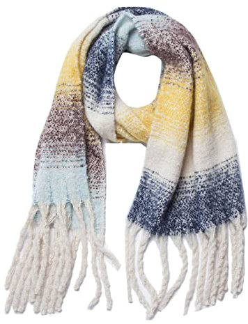 Schal Gelb Schwarz Langer Schal Großer Winter Warmer Gestreifter Großer Schal Händedesinfektion Tücher Für Unterwegs (C, One Size)