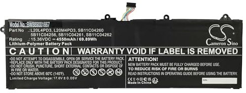 vhbw batteria compatibile con Lenovo ThinkBook 16p G3 ARH 21EK002RVN notebook (4550mAh, 15,36V, Li-Poly)