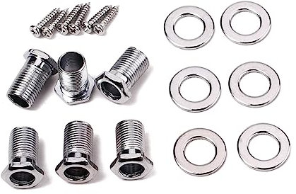 Toyvian 6pcs Chrome Guitar Tuning Pegs Keys Tuners Machine Heads for Electric Guitar String Adjusters for Acoustic Electric Tuning