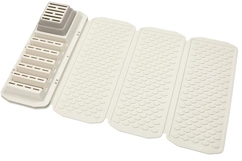 Clorox KeptClean 2-Piece Folding Kitchen Sink Mat and Sink Organizer, with Extending Basket, Holds 6 Plates, Flatware & Glassware, and Cleaning Accessories