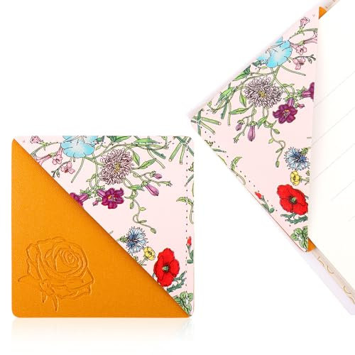 Lesezeichen Leder Personalisiert, Eck Lesezeichen Individuelle Lesezeichen Unzerbrechliche Seitenmarkierungen Niedliches Buchzubehör für Leseliebhaber Geschenk für Lehrer (Rosa)