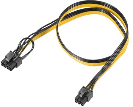 sourcing map PCIe Cable 6 Pin Male to 8 Pin (6+2) Male GPU Power Supply Cable PCI Express Power Adapter 620mm/24.4 for Graphics Card