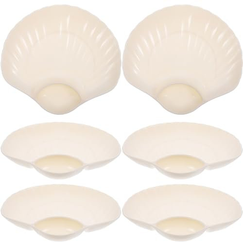 Cabilock 6 Pezzi Piatti per Gnocchi di Conchiglia Contorno Gnocchi in Ceramica Piatti da Portata per Sushi Piatto per Gnocchi con Piattino per Immersione Piatto di Gamberetti per La Cucina