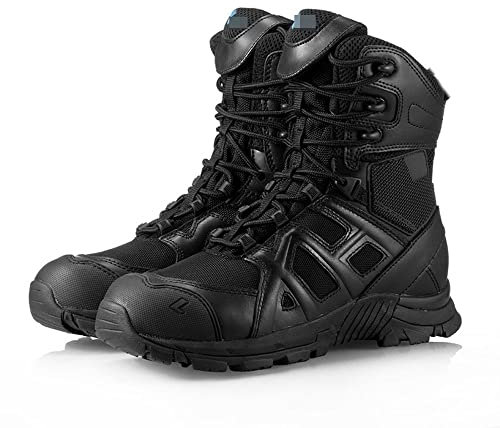TPTOP Stivali Militari Mimetici Uomo Scarpe da Trekking Traspirante Stivali Combat Forze Speciali Scarponi Tactics Combattimento Tattici Stivali Caccia Trekking Desert All'aperto,Black-41EU