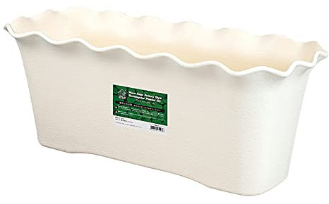 Generic Pot de fleurs intérieur de 30 cm de diamètre - Rectangulaire - En plastique ondulé - Avec fente pour fleurs - Pour jardin domestique - Outils pratiques - Noir - Blanc - Taille unique