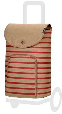 Andersen Einkaufstrolley Ersatztasche - 47 Liter - Fronttasche | extra Innenfach - wasserabweisend - Reflektoren - faltbar - Eske rot