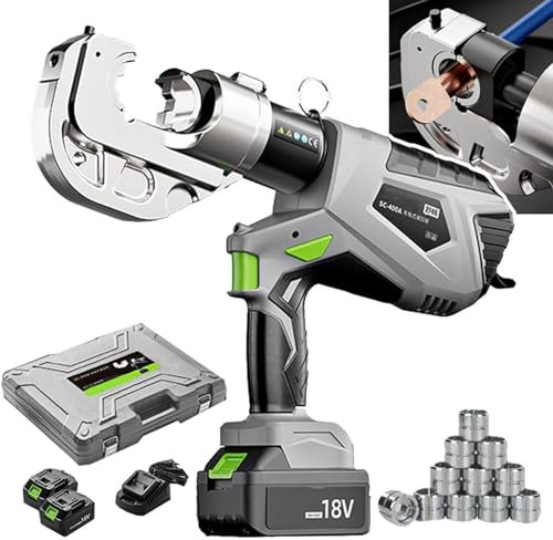 Crimpatrice idraulica elettrica,Pressatrice a Batteria,Strumento Di Crimpatura per Cavi Di Alimentazione Elettrica Della Batteria, Funzione Di Ripristino Di Un Pezzo,Sc400a