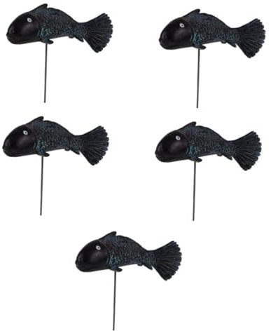 BESPORTBLE 5stücke Kunstharz Fischstecker Für Garten Deko Figur Für Teich Langlebig Realistische Garten-Dekoration Für Naturfreunde Farbenfroh Wetterfest