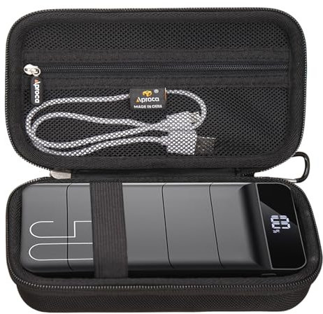Aproca Black Portable Hard Storage Case, for Morfec Power Bank Fast Charging 50000mAh - 22.5W Portable Charger