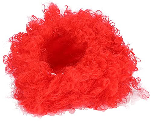 Clown-Perücke, Farbe für Erwachsene, Halloween-Party, Interessant für Fußballpartys, Kopfschmuck, Zirkus, Troupe, Orange (rot)