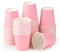 ENCHOL Lot de 50 gobelets en carton jetables de 85 g pour salle de bain, bain de bouche, mini tasses à expresso, gobelets en papier jetables pour fête, pique-nique, bureau et voyage (rose)