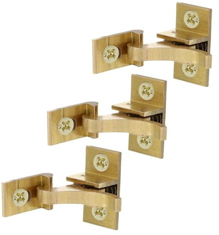 WHAMVOX 3pezzi Chiusura Gomito Rame Massiccio Serratura Extra Resistente Per Porte e Finestre Facile Installazione e Massima Sicurezza