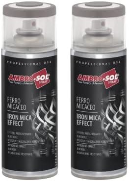 Ambro-Sol V400MIC3 Smalto/Vernice Effetto Ferro Micaceo, Ideale per Verniciare Interni, Esterni e Complementi d’Arredi, Bomboletta Spray in Banda Stagnata Riciclabile 400 ml, Grigio Forgia
