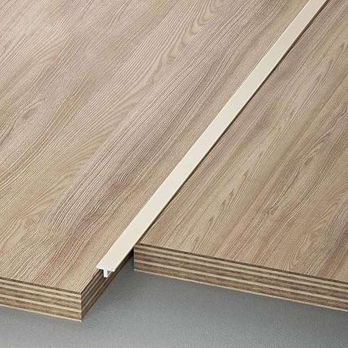 Raouoae T-Formleiste Übergangsschiene Übergangsprofil Türschwelle Für Laminat Und Parkett Door Divider Strip 100 cm Länge 3 Stück Bodenprofil Für Nahtlose Übergänge(Milchkaffee,Breite: 4mm)