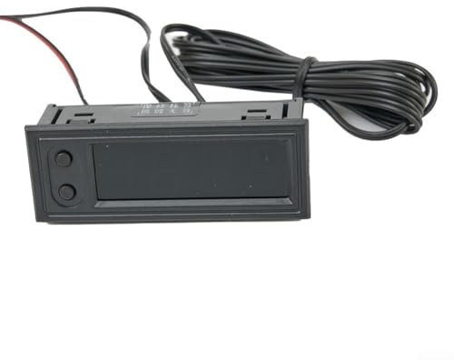 12 V 3-in-1 Fahrzeug-Auto-Set, Thermometer, unverzichtbares Auto-Set, 12 V Thermometer, Voltmeter, Uhr, LED-Digitalanzeige (grün)