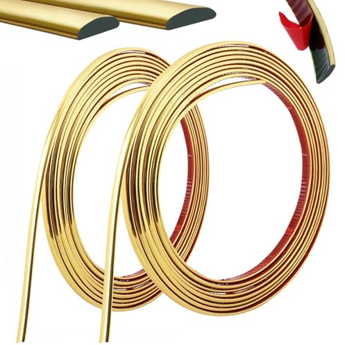 Moulure Adhesive, Moulure Murale Adhesive, 10M Moulure Flexible Conception Peler et Coller, Baguette de Finition pour Mur, Plafond, Miroir, Sol, Armoire, Carrelage, 8mm +12mm