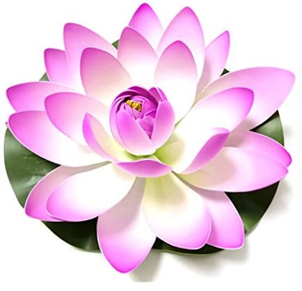Künstliche Lotussimulation Wasser Lilie Blumenteich Dekoration Lotus Realistisch für Teich Pool Wasserdekoration Purpur, Wohnkultur
