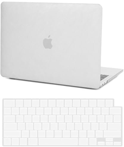 Hard Case Compatible with MacBook Pro 15 inch Case 2015 2014 2013 2012 Release Model A1398 with Retina Display, PU Leather Hard Protective Shell Case Cover & Keyboard Cover Skin, White