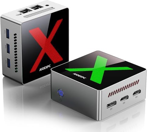 AIOEXPC Mini PC 512 GB SSD,12 GB LPDDR5,Mini PC Windows 11 Pro Intel Alder Lake N95 (Fino a 3,4 GHz),Mini Computer 2xHDMI,1xDP,4K UHD,WiFi/BT,per Ufficio/Casa/Lavoro