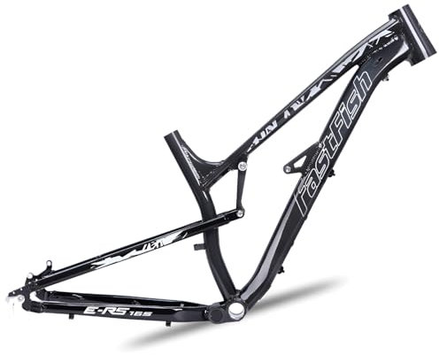 Fahrradrahmen 27,5er Softtail Mountainbike-Rahmen 16'' Aluminiumlegierung Scheibenbremse Fahrradrahmen Schnellspanner 135mm BB68MM Rahmen(Black)