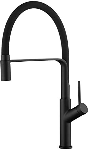 Grifo Cocina Fregadero Extraible Flexible - Galyon IMEX Sena Grifo Cocina con Diseño Moderno, Caño Flexible Monomando, Grifo Cocina Extensible, Metal Resistente, 360°. (Negro Mate)