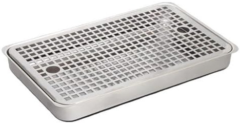 JSDQQG Bier-Tropfschale, Größe ist 30 * 19 * 3cm/11.8 * 7.5 * 1.2″,Edelstahl-Tropfschale, Abnehmbare Quadratische Tropfschale, Geeignet Für Restaurants, Küchen Und Bars