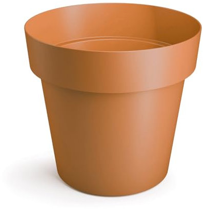 B2C Plant Pots Flower Planter 6 Colours 4 sizes Matt Plastic Pot Classic Look Home Deco Pot Plastic Lightweight (Terracotta Matt, 18cm)